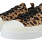 Sleek Leopard Pattern Low Top Sneakers