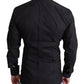 Black Cotton Blend Formal Dress Shirt