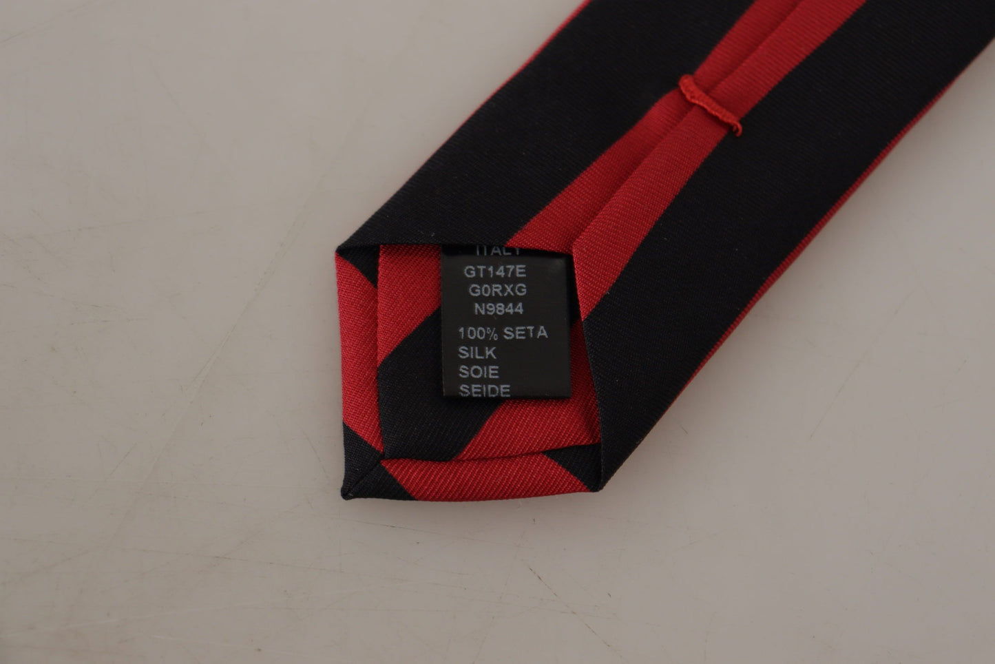 Elegant Silk Black and Red Designer Tie