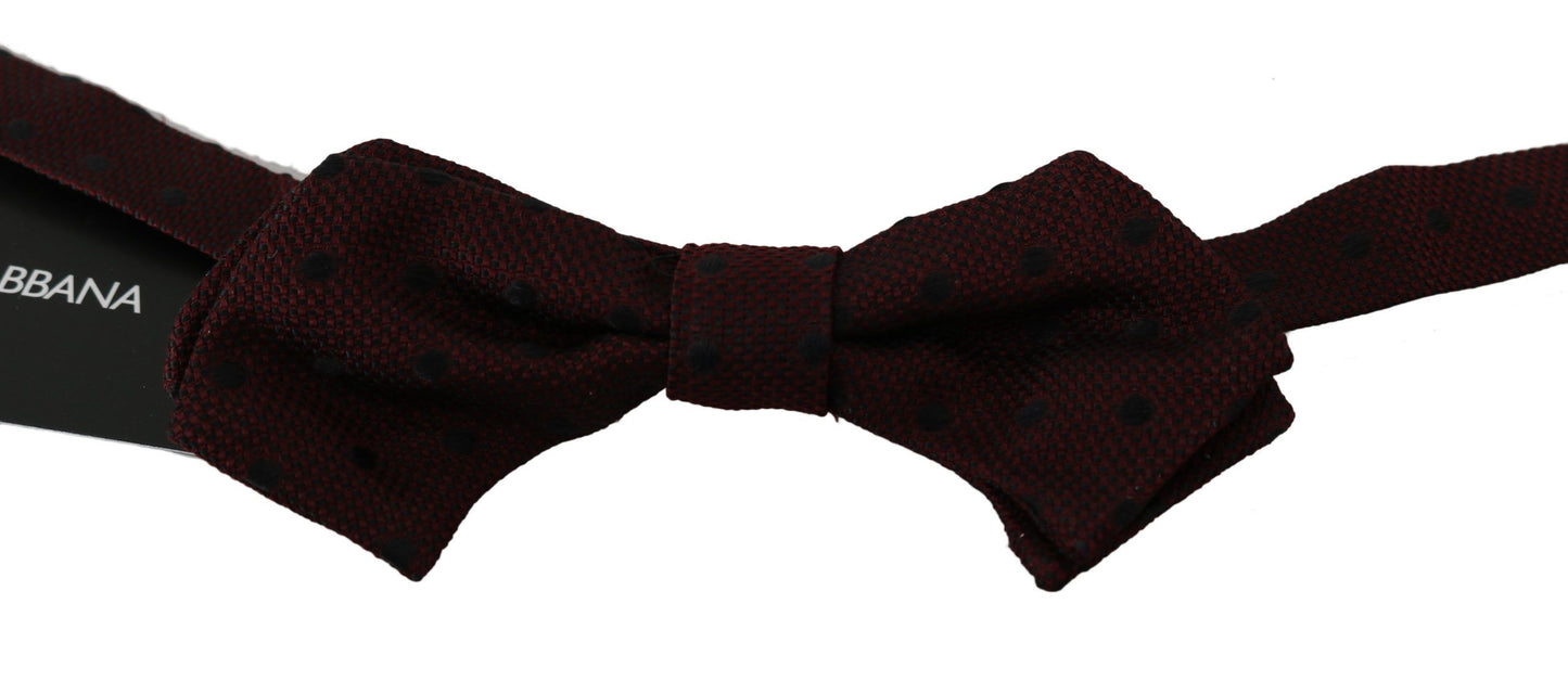 Elegant Purple Dotted Silk Bow Tie