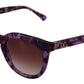 Chic Tortoiseshell Purple Lens Sunglasses
