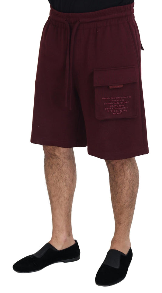 Maroon Dolce & Gabbana Casual Cargo Shorts