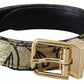 Gold Elegance Jacquard Leather Belt
