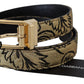 Gold Elegance Jacquard Leather Belt