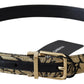 Gold Elegance Jacquard Leather Belt