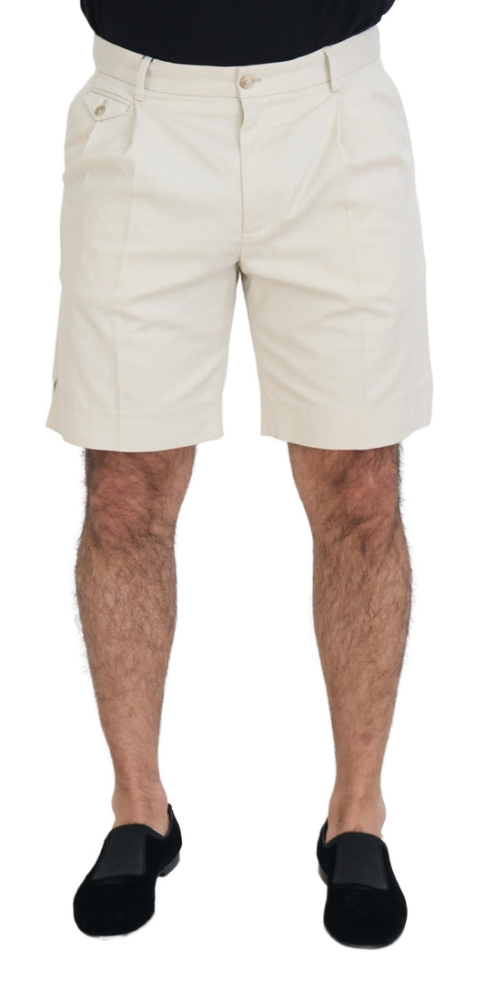 White Chinos Cotton Stretch Casual Shorts