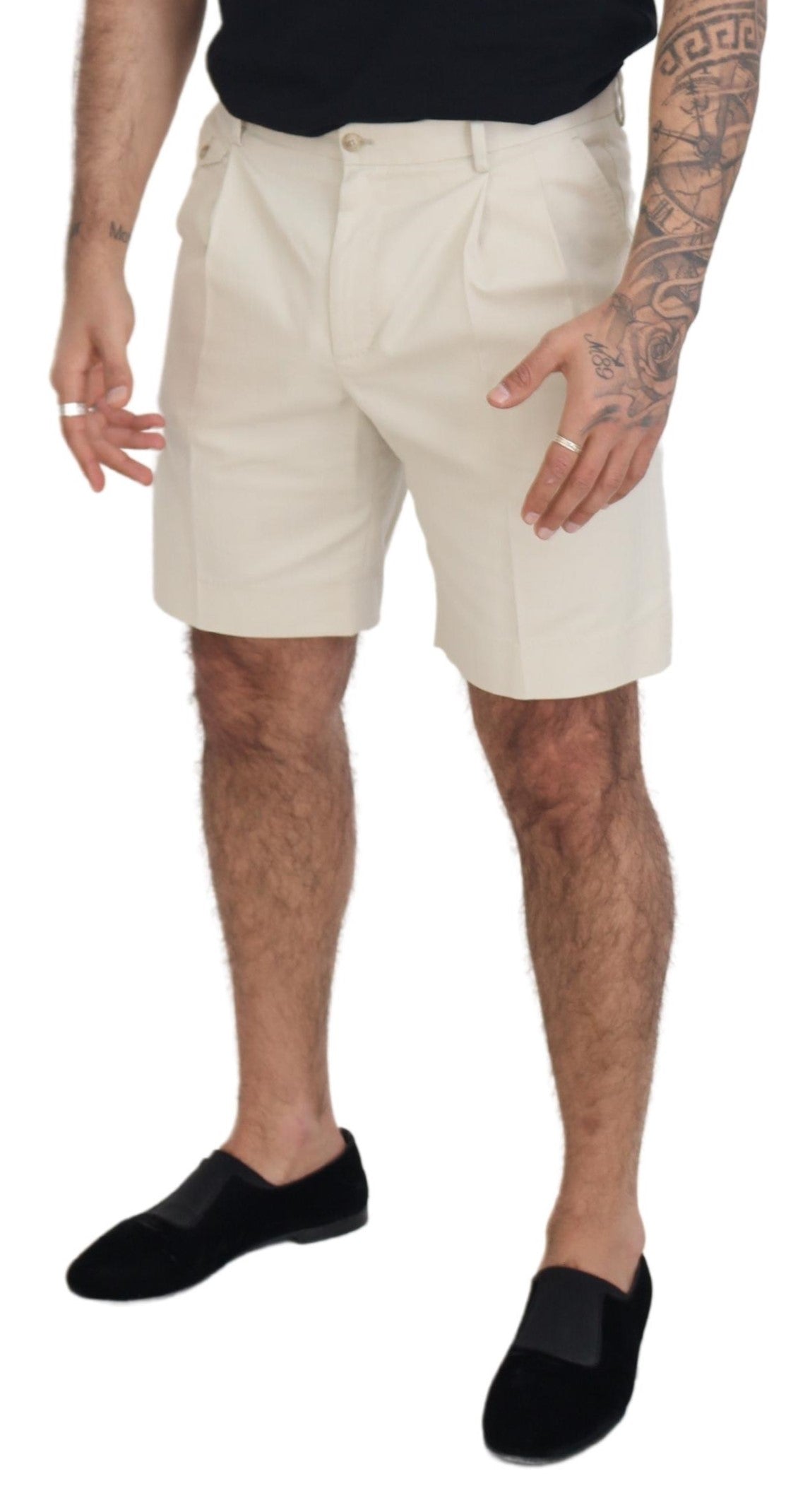 White Chinos Cotton Stretch Casual Shorts