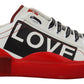 Exclusive Red & White Love Motif Sneakers