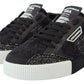 Chic Black Textured Low Top Sneakers