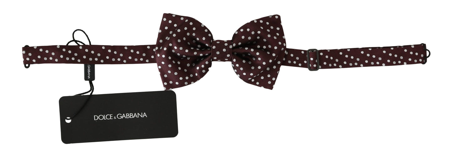 Elegant Purple Polka Dot Silk Bow Tie