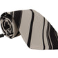 Black and White Silk Neck Tie
