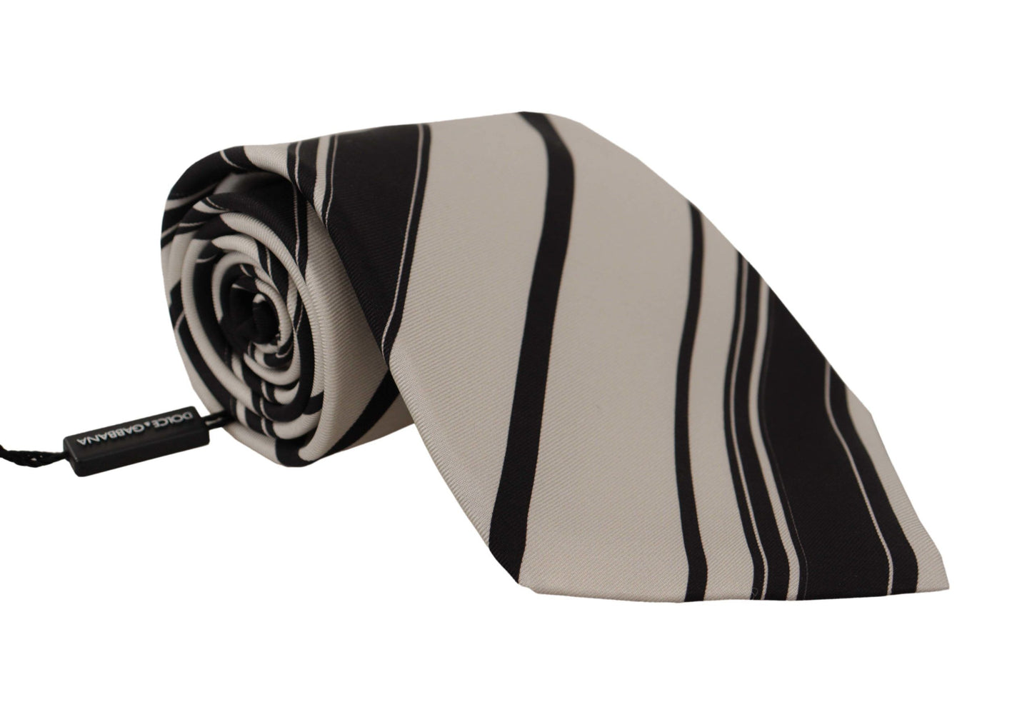 Black and White Silk Neck Tie