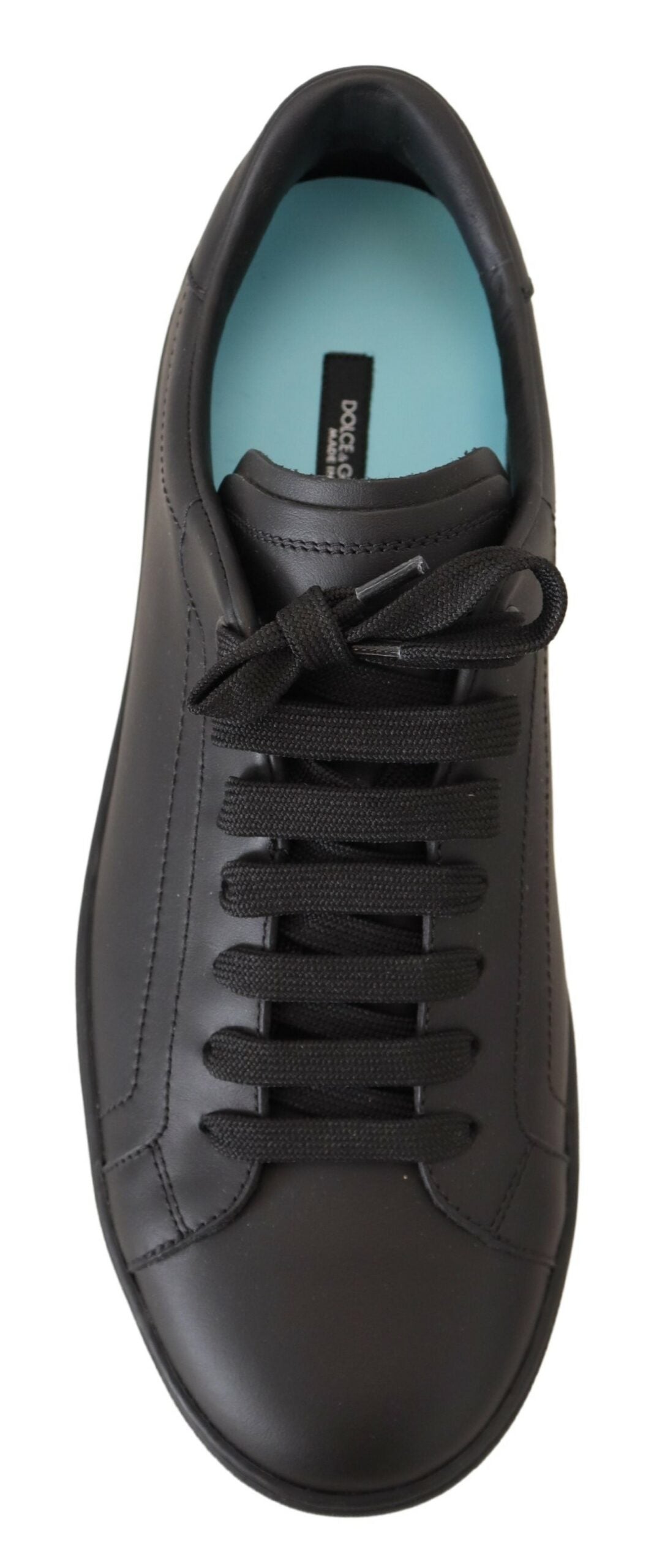 Sleek Black Low Top Leather Sneakers