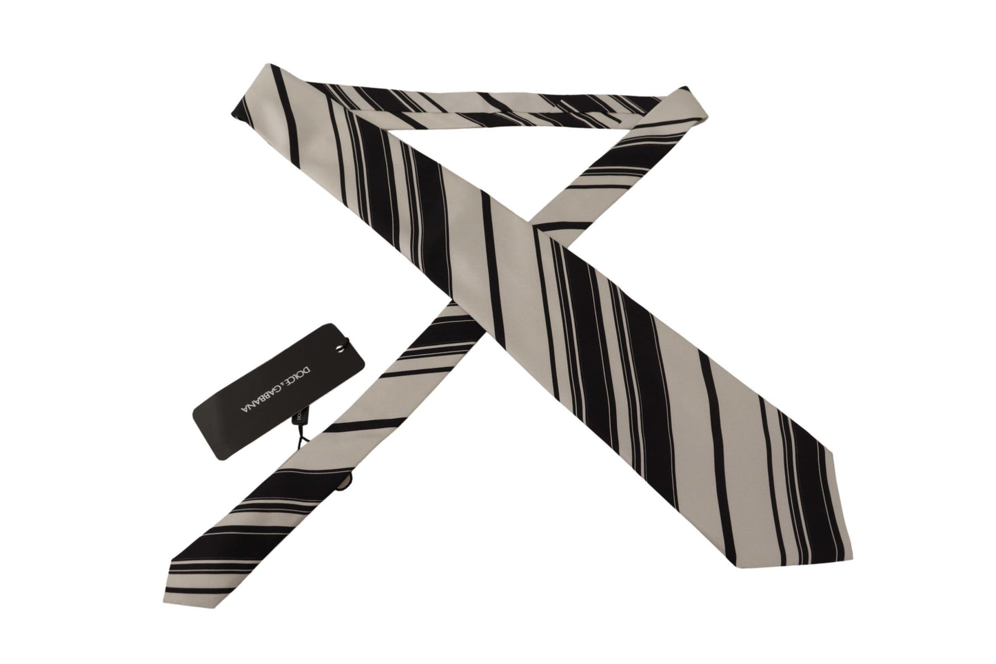 Black and White Silk Neck Tie