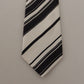 Black and White Silk Neck Tie