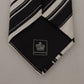 Black and White Silk Neck Tie