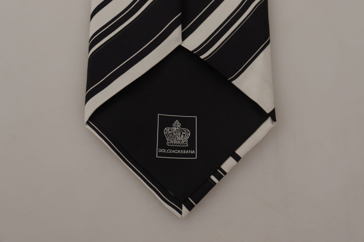 Black and White Silk Neck Tie