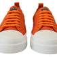 Orange Low Top Designer Sneakers