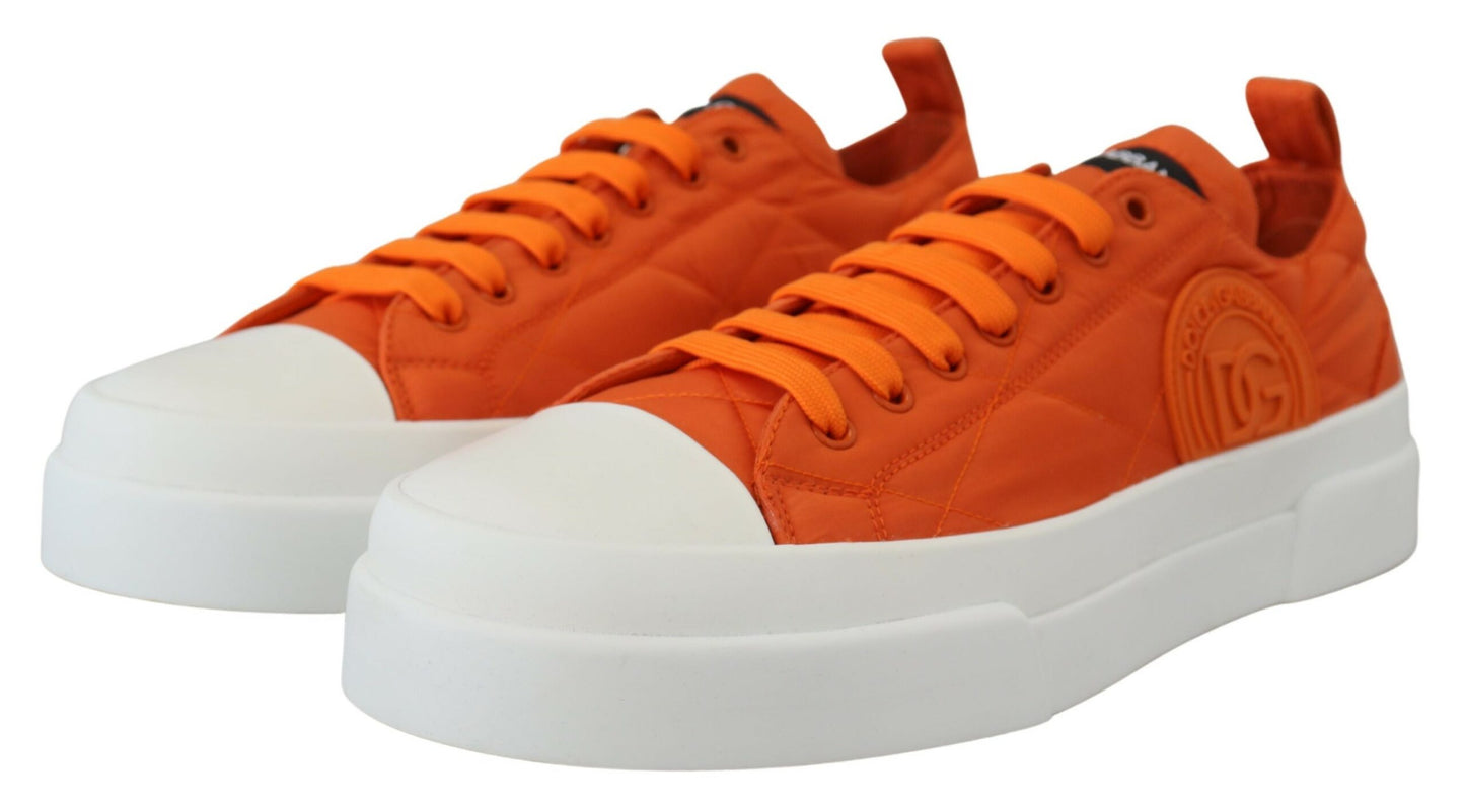 Orange Low Top Designer Sneakers