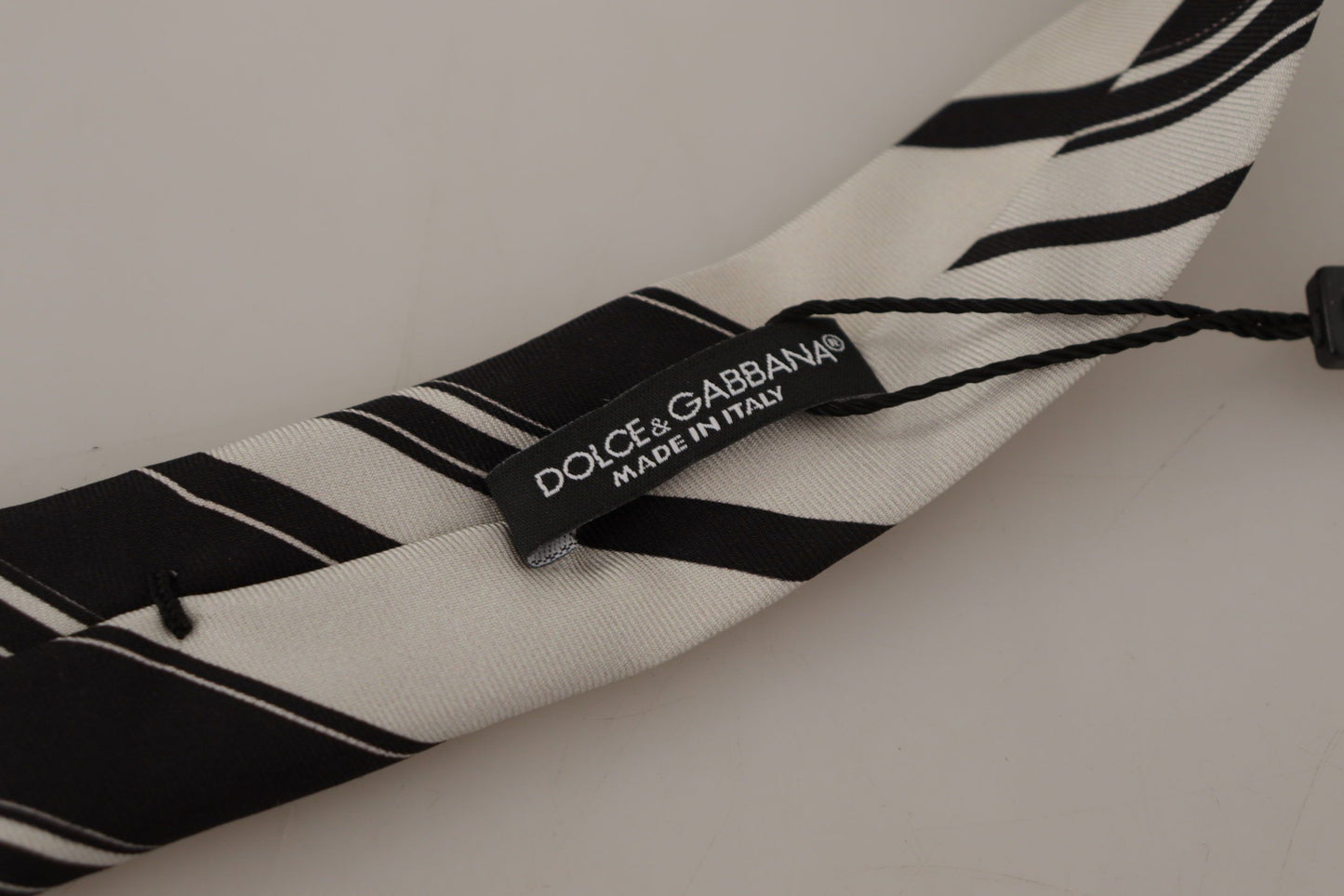 Black and White Silk Neck Tie