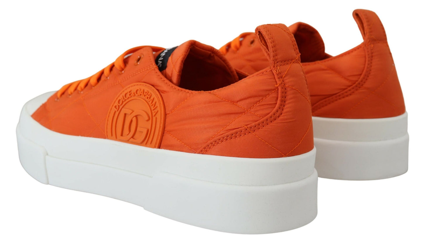 Orange Low Top Designer Sneakers