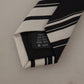 Black and White Silk Neck Tie