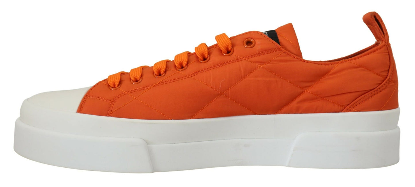 Orange Low Top Designer Sneakers