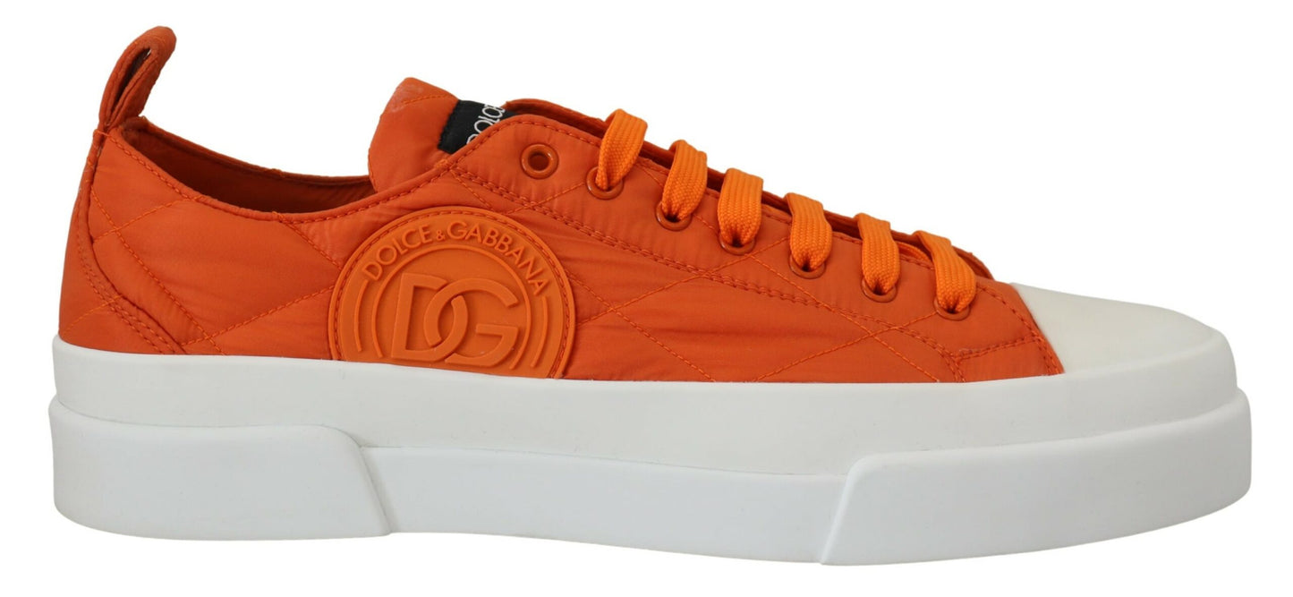 Orange Low Top Designer Sneakers