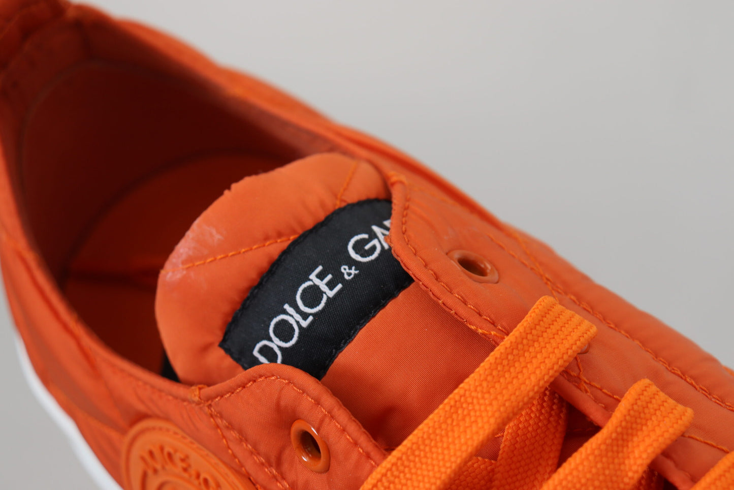 Orange Low Top Designer Sneakers