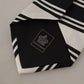 Elegant Black and White Silk Tie