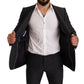 Elegant Gray Martini Wool Suit