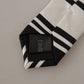 Elegant Black and White Silk Tie