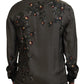 Multicolor Ostrich Silk Satin Casual Shirt