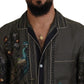 Multicolor Ostrich Silk Satin Casual Shirt