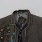 Multicolor Ostrich Silk Satin Casual Shirt