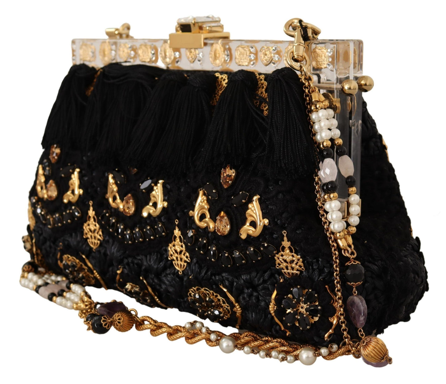 Opulent Black Crystal VANDA Evening Clutch