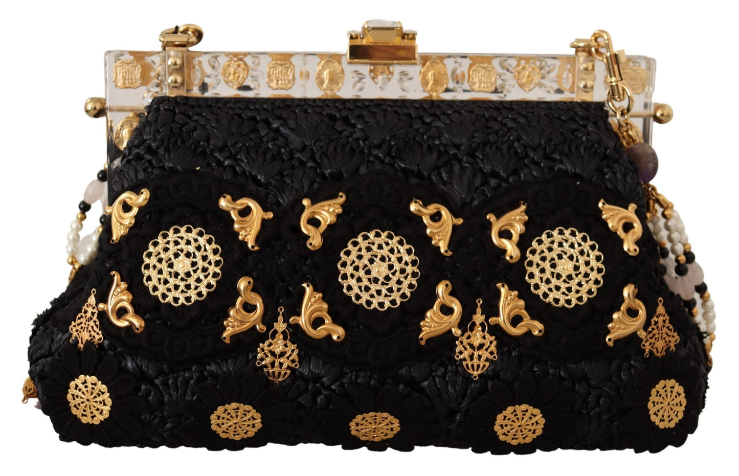 Opulent Black Crystal VANDA Evening Clutch