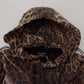 Elegant Leopard Print Hooded Jacket