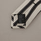 Elegant Black and White Silk Tie