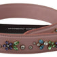 Pink Crystal Leather Shoulder Strap Accessory