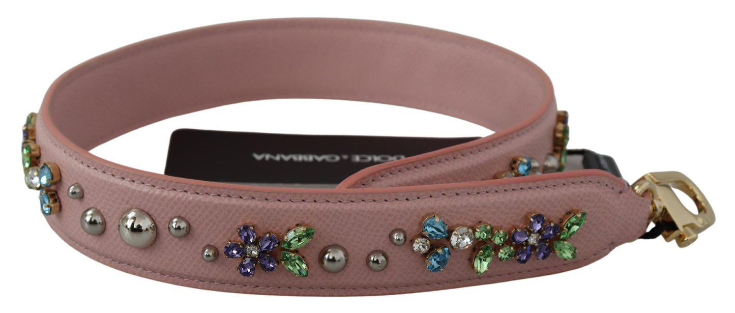 Pink Crystal Leather Shoulder Strap Accessory