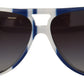 Elegant Blue and White Designer Sunglasses