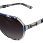 Elegant Blue and White Designer Sunglasses