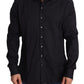 Elegant Slim Fit Black Dress Shirt