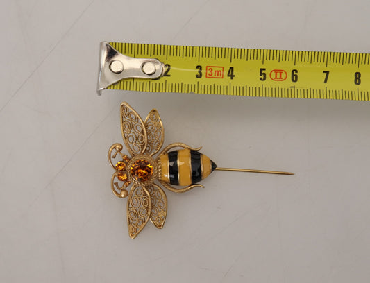 Gold Plated Crystal Bee Brooch