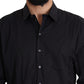 Elegant Slim Fit Black Dress Shirt