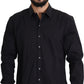 Elegant Slim Fit Black Dress Shirt