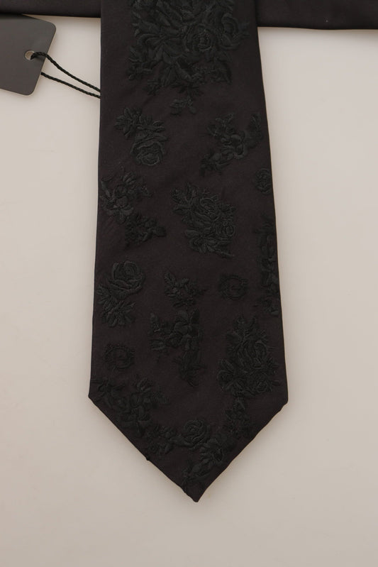 Elegant Black Silk Tie for the Dapper Gentleman