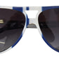 Elegant Blue and White Designer Sunglasses