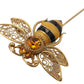 Gold Plated Crystal Bee Brooch